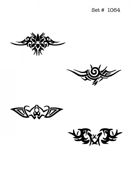 UNLIMITED STENCILS 4 selbstklebende DURA-LAR Airbrush Tattoo-Schablonen D1064