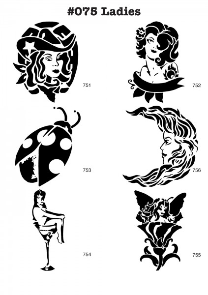 6 Airbrush-Tattoo-Schablonen MYLAR #075