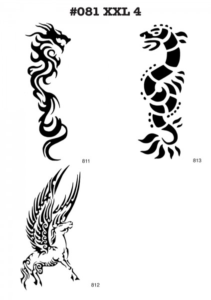 6 Airbrush-Tattoo-Schablonen MYLAR #081