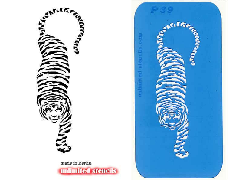 Mylar Airbrush Tattoo / Bodypainting Schablone XL TIGER  MP39