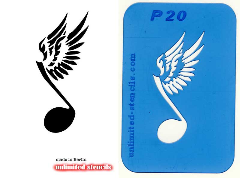 Mylar Airbrush Tattoo / Bodypainting Schablone MUSIKNOTE  MP20
