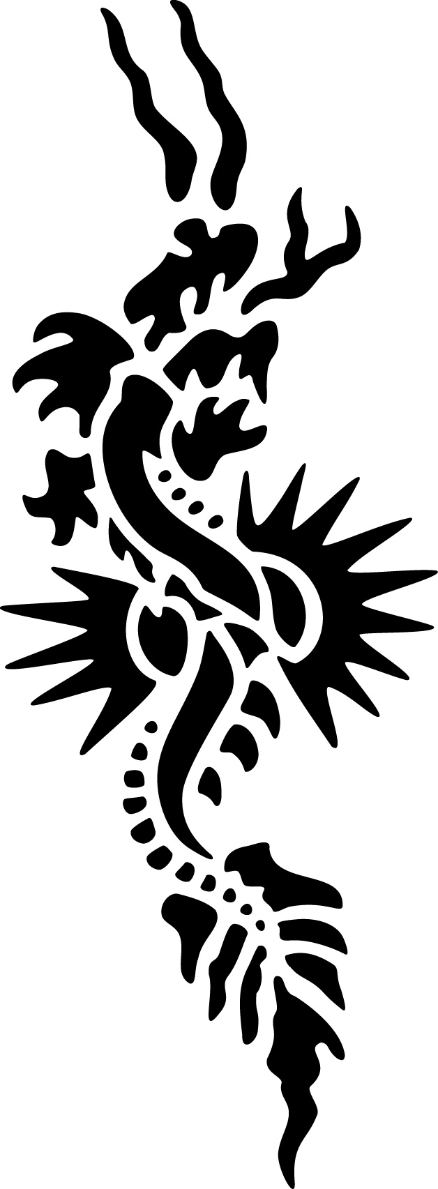Selbstklebende Schablone für Glitzer-Tattoos oder für Airbrush-Tattoo TRIBAL SKORPION SP130