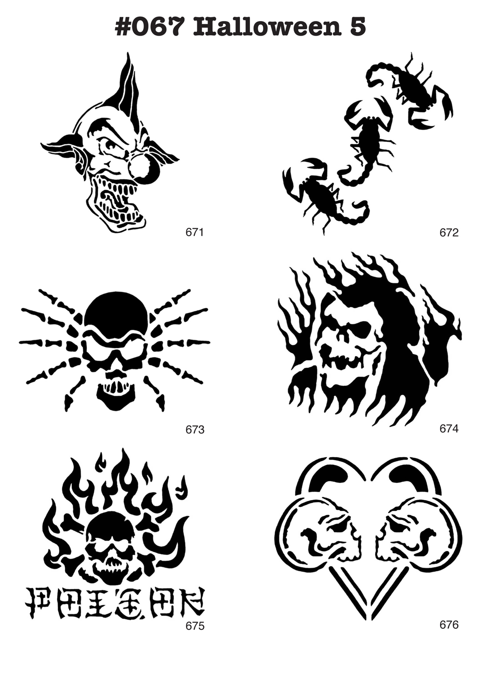 6 Airbrush-Tattoo-Schablonen MYLAR #067
