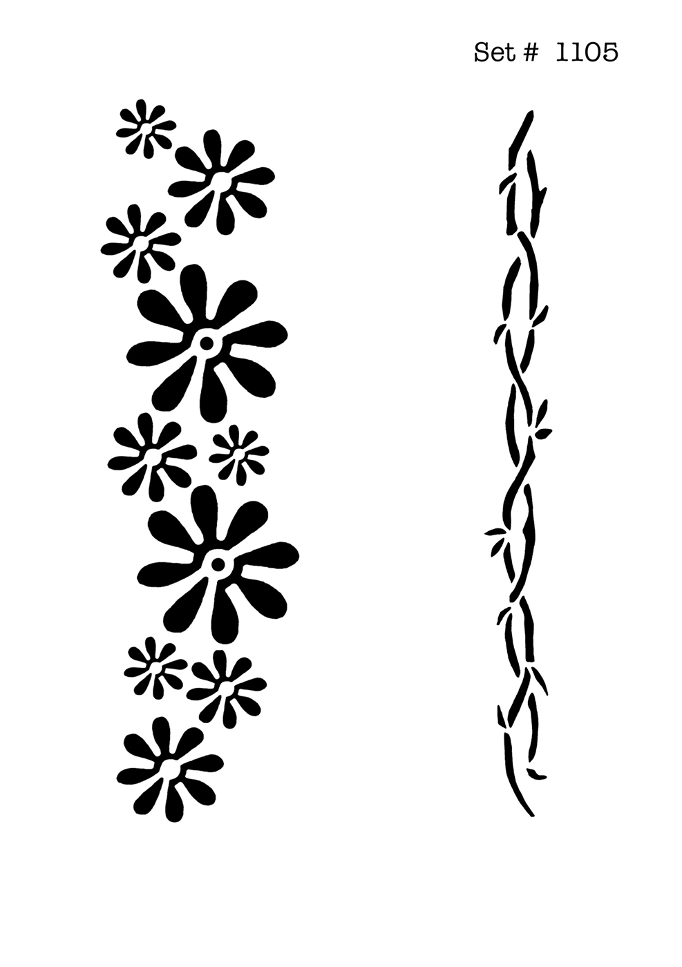 UNLIMITED STENCILS 2 selbstklebende DURA-LAR Airbrush Tattoo-Schablonen D1105