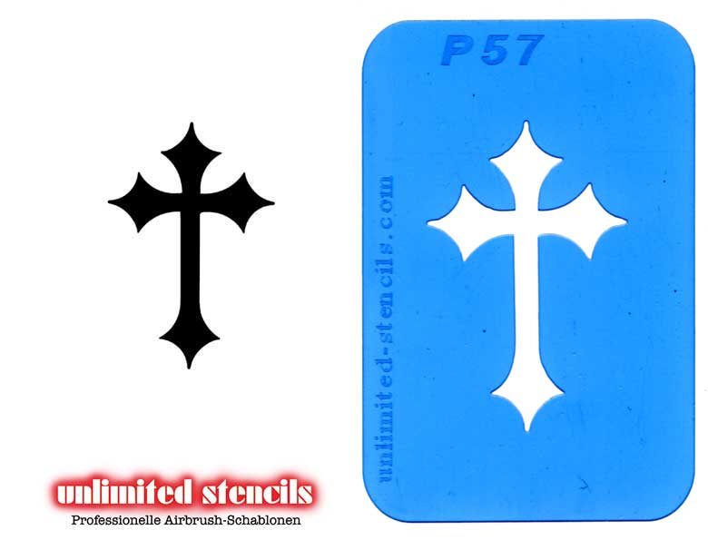 Mylar Airbrush Tattoo / Bodypainting Schablone KREUZ  MP57