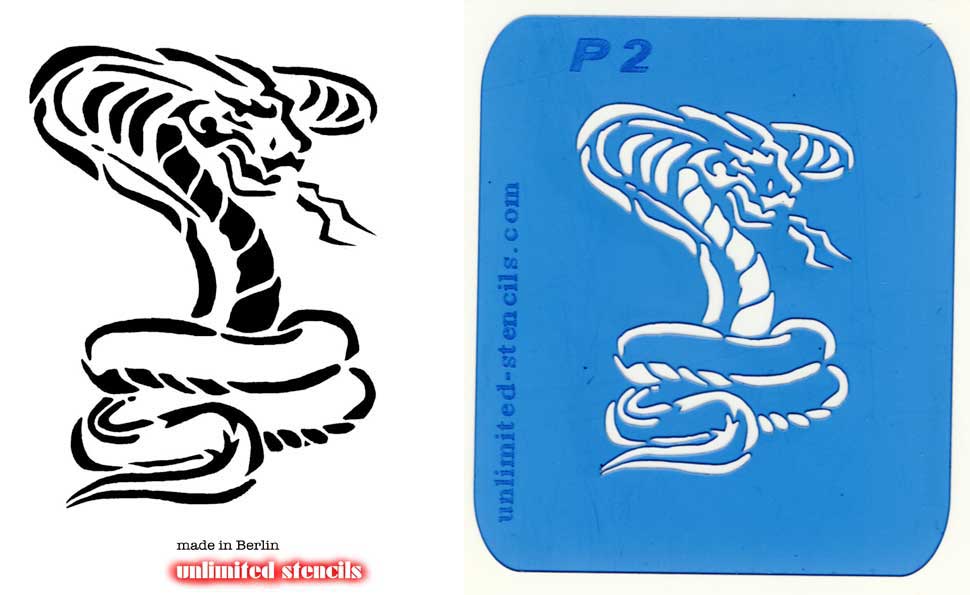 Mylar Airbrush Tattoo Schablone KOBRA MP02