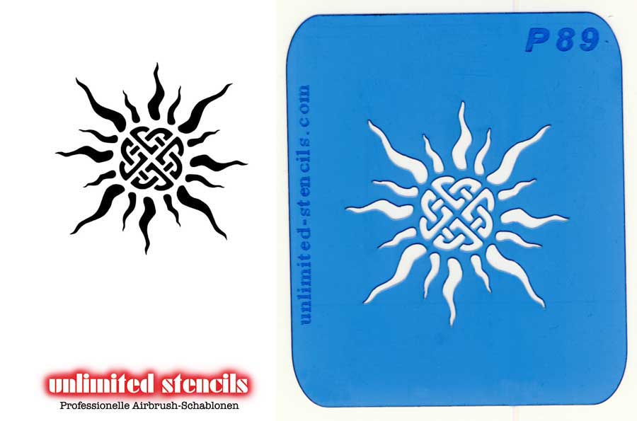 Mylar Airbrush Tattoo / Bodypainting Schablone KELTISCHE SONNE MP89