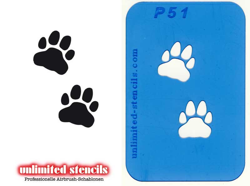 Mylar Airbrush Tattoo / Bodypainting Schablone PFOTEN  MP51
