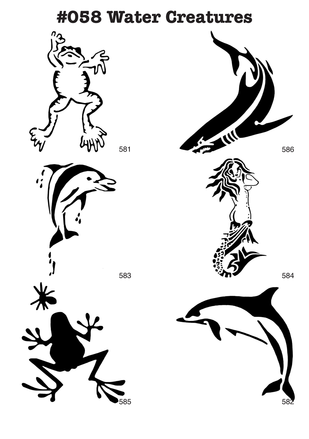 FROSCH, NIXE, HAI, DELFIN