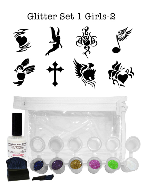 Glitzer-Tattoo-Set "for girls" G1G2