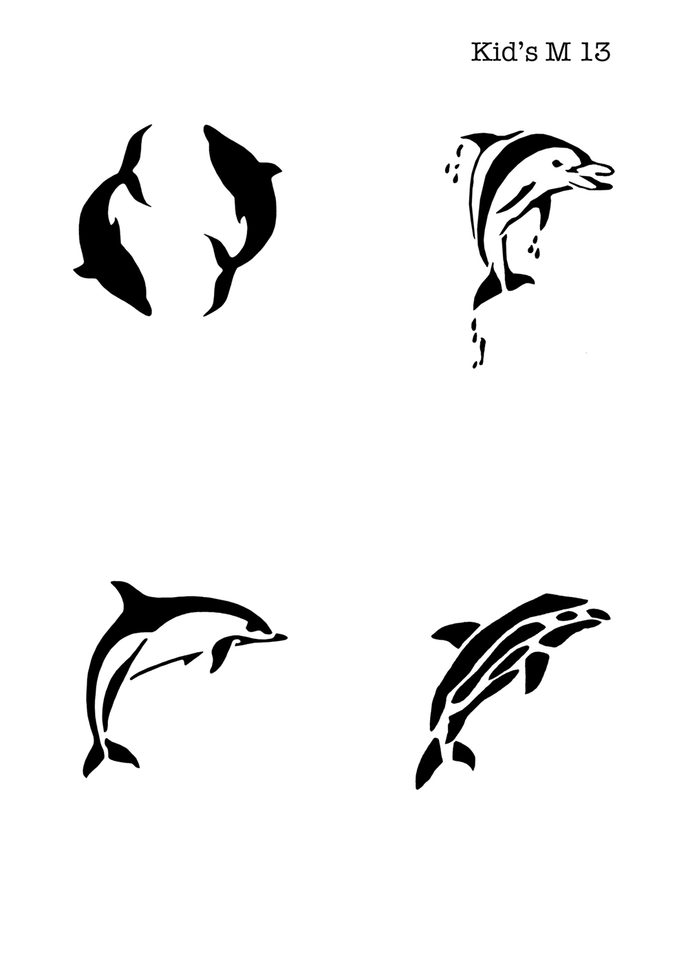 Kinder Airbrush Tattoo Schablonen Mylar DELFIN
