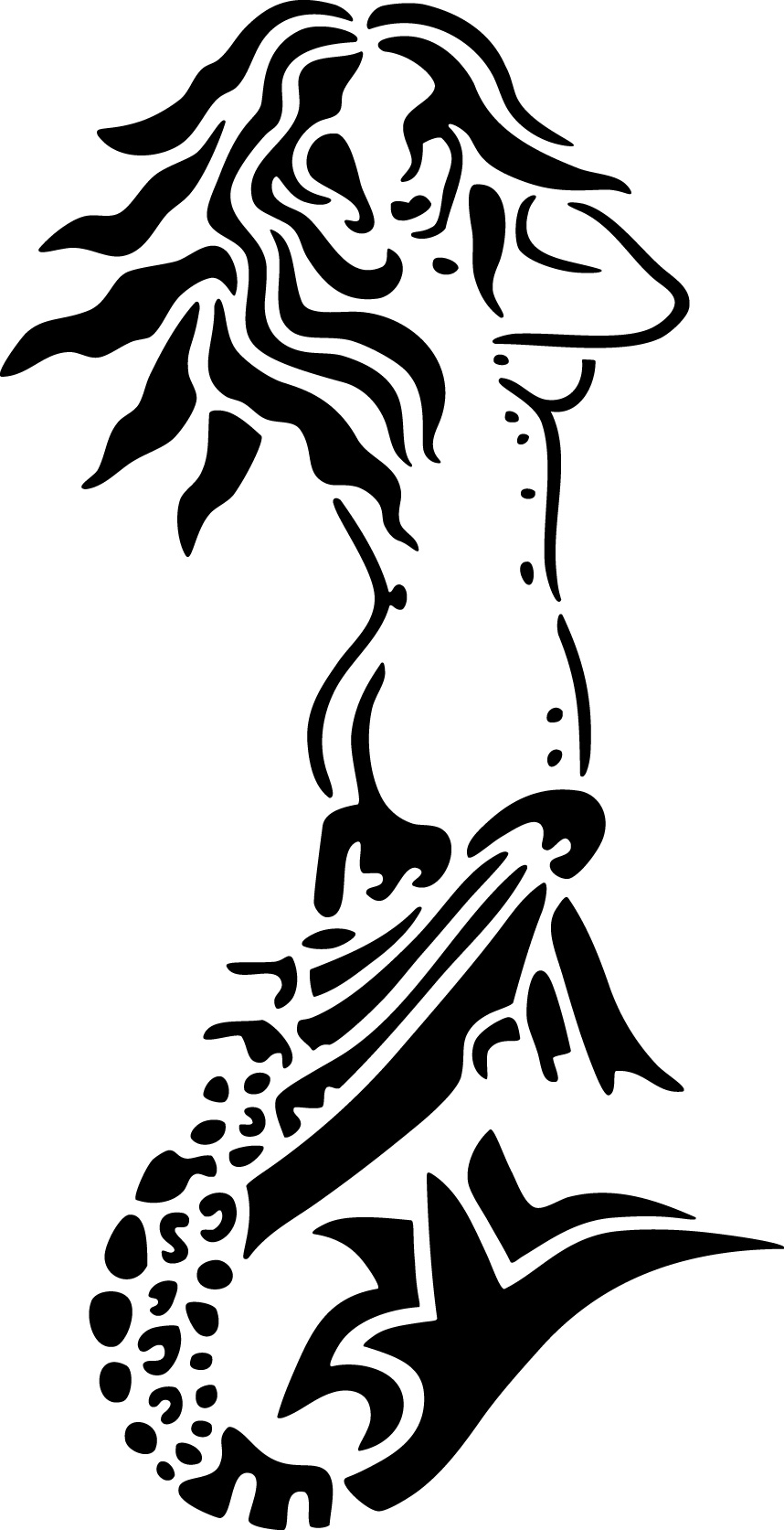Selbstklebende XL Schablone für Glitzer-Tattoos oder für Airbrush MEERJUNGFRAU, NIXE, SP111