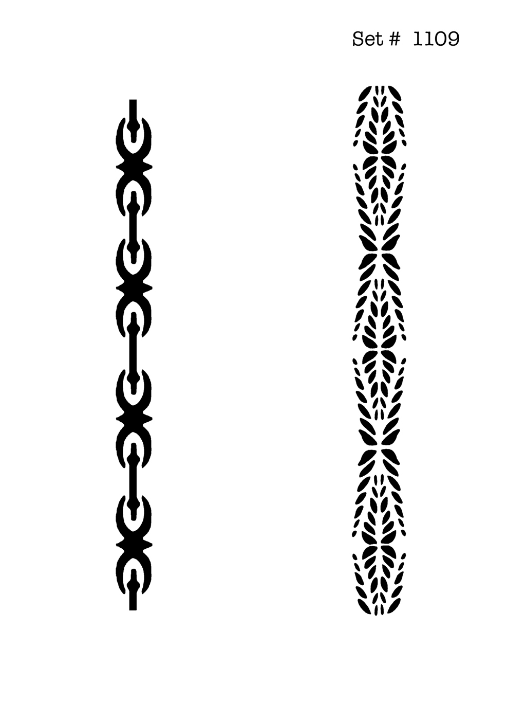 UNLIMITED STENCILS 2 selbstklebende DURA-LAR Airbrush Tattoo-Schablonen D1109