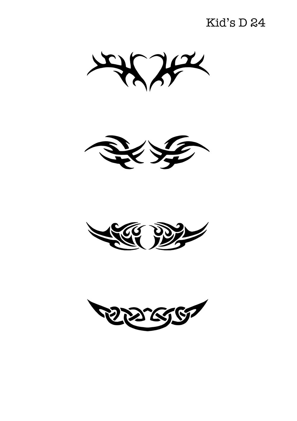 Kinder Airbrush Tattoo Schablone TRIBAL