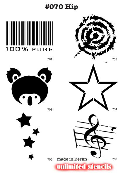 6 Airbrush-Tattoo-Schablonen MYLAR #070