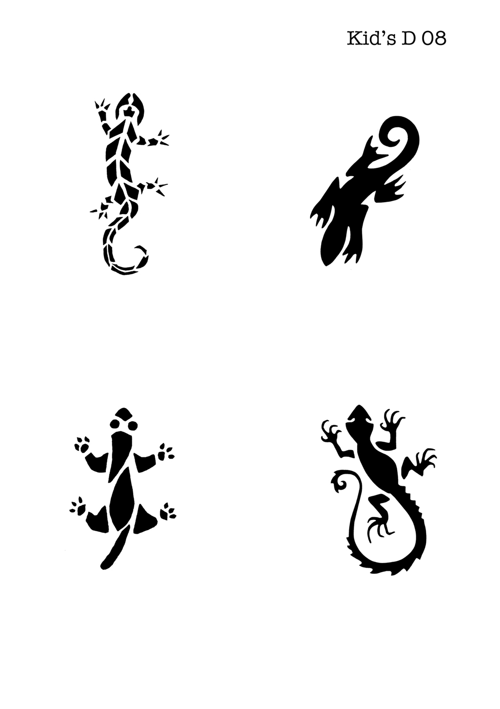 Kinder Airbrush Tattoo Schablone GECKO, EIDECHSE, SALAMANDER