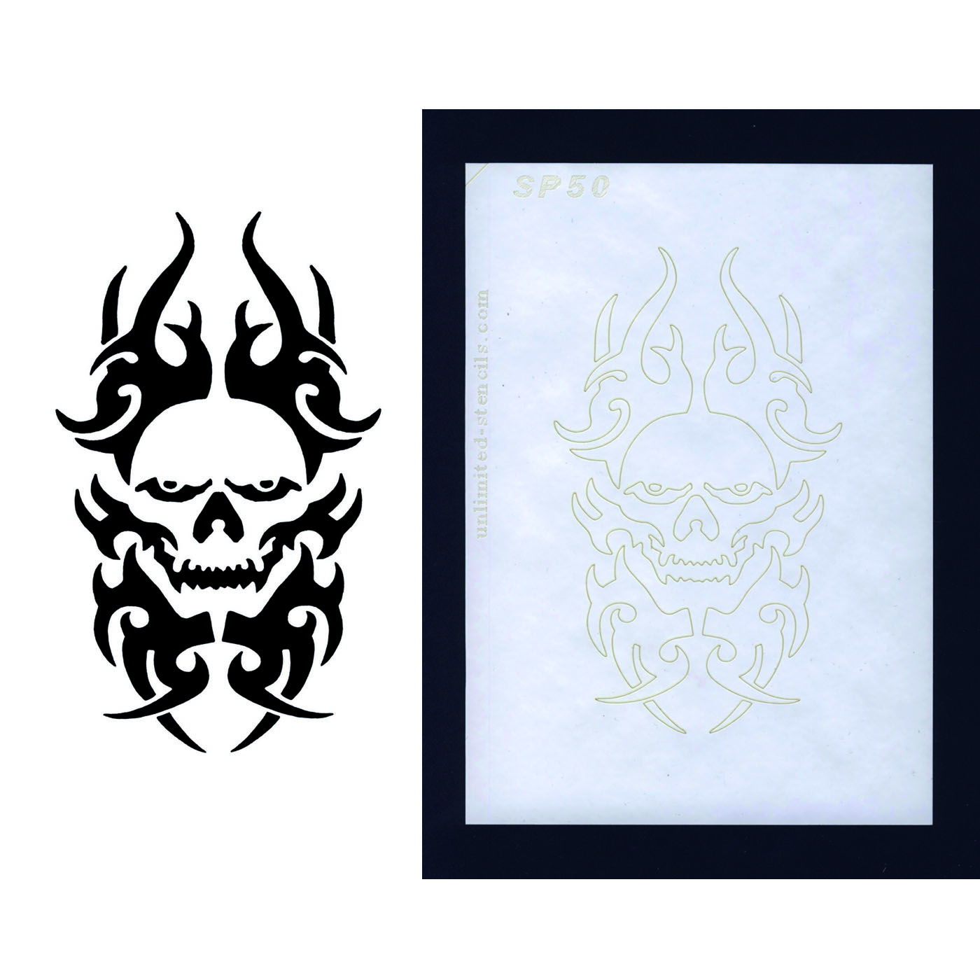 Selbstklebende XL-Schablone für Glitzer-Tattoos oder für Airbrush-Tattoo