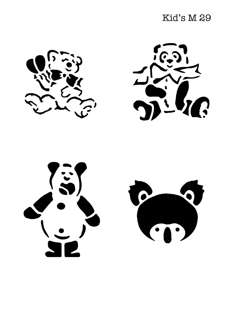 Kinder Airbrush Tattoo Schablonen Mylar TEDDYBÄR, TEDDY