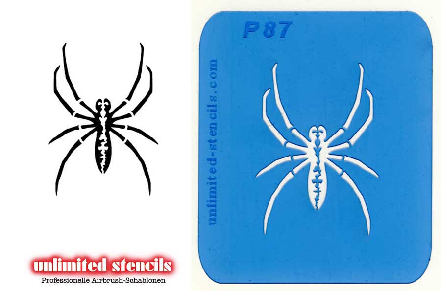 Mylar Airbrush Tattoo / Bodypainting Schablone SPINNE MP87