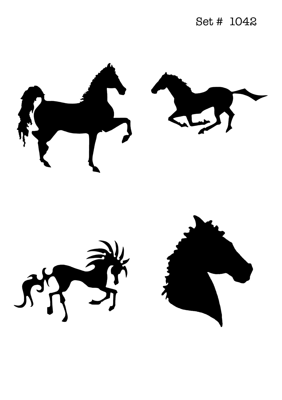 UNLIMITED STENCILS 4 selbstklebende DURA-LAR Airbrush Tattoo-Schablonen D1042
