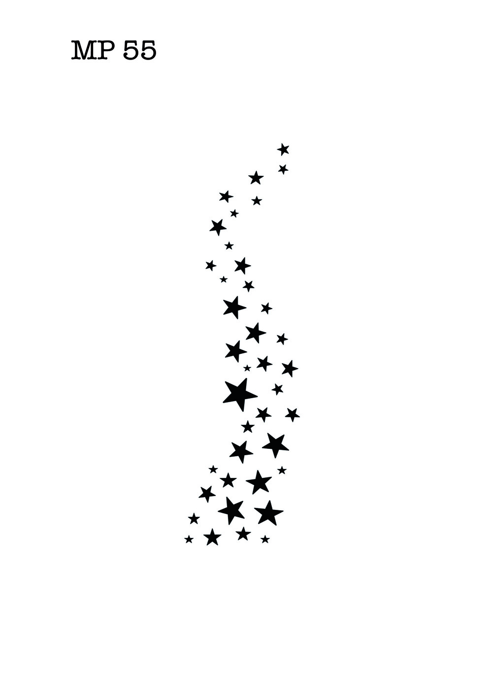 Selbstklebende XL-Schablone für Glitzer-Tattoos oder für Airbrush-Tattoo