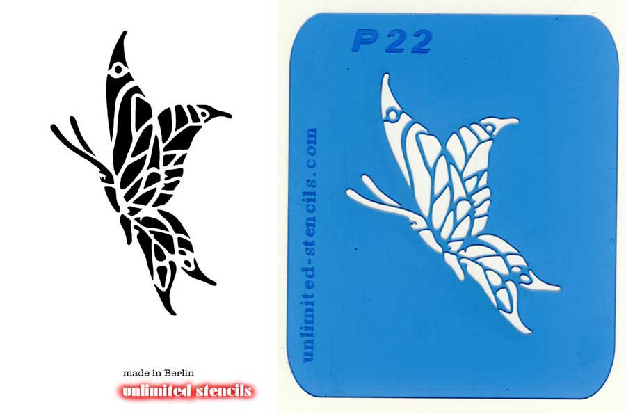 Mylar Airbrush Tattoo / Bodypainting Schablone SCHMETTERLING  MP22