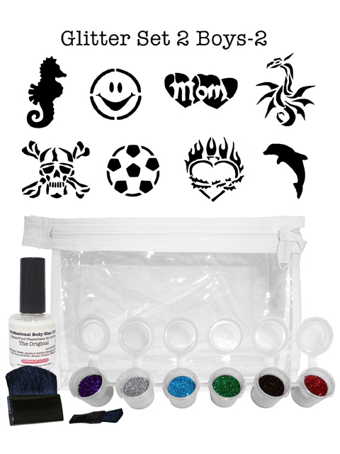 Glitzer-Tattoo-Set "for boys" G2B2