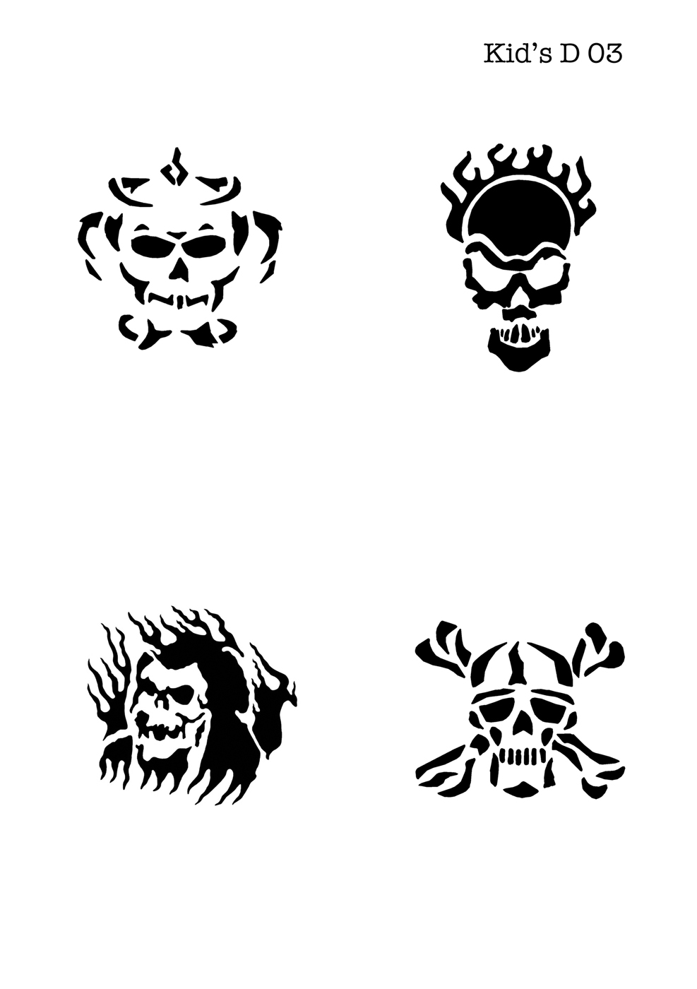 Kinder Schablone Totenkopf, scull