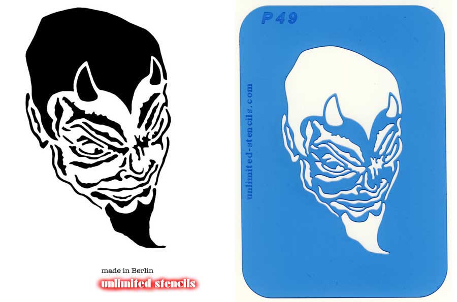 Mylar Airbrush Tattoo / Bodypainting Schablone XL TEUFEL  MP49