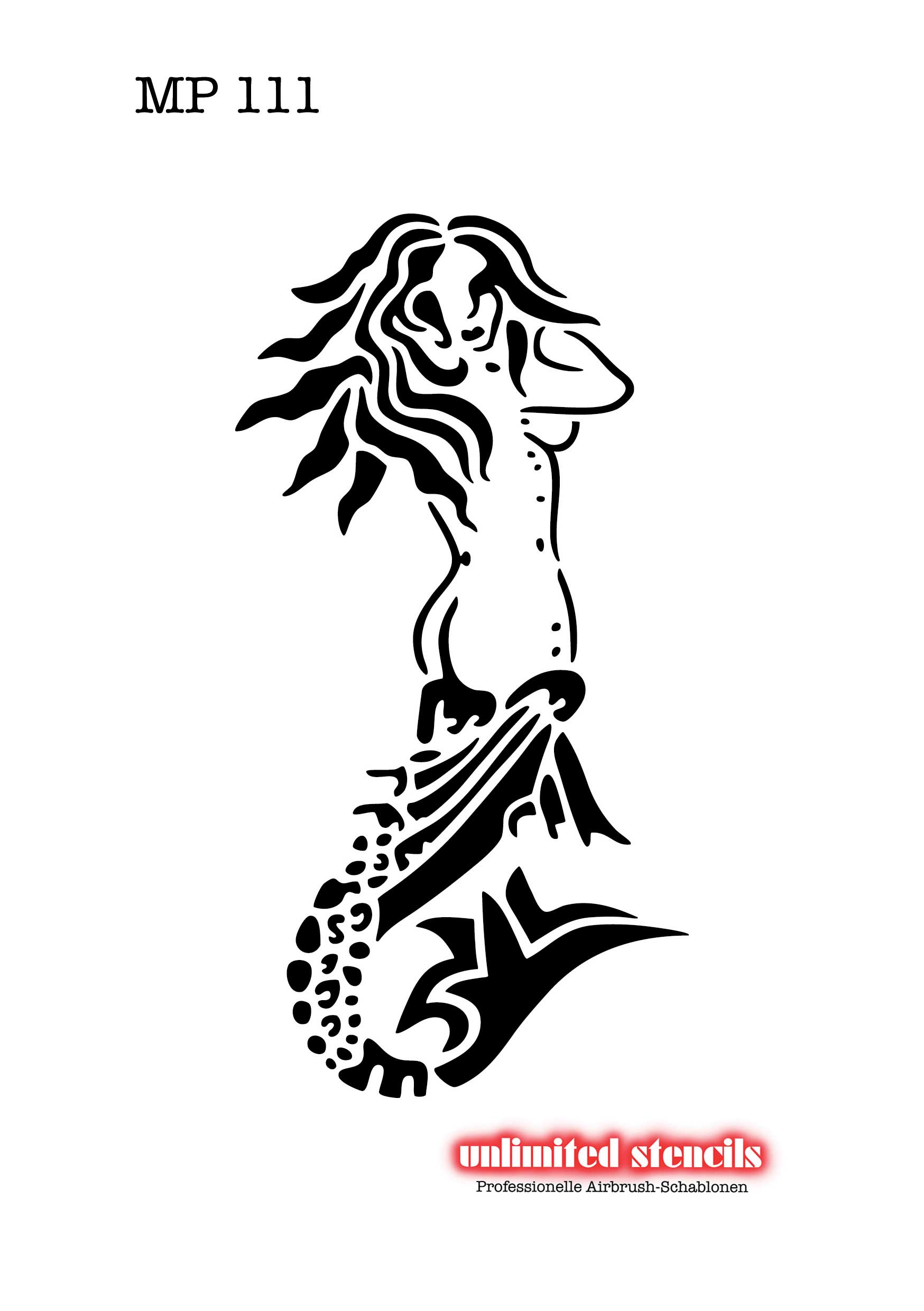 Mylar Airbrush Tattoo / Bodypainting XL Schablone NIXE, MEERJUNGFRAU MP111