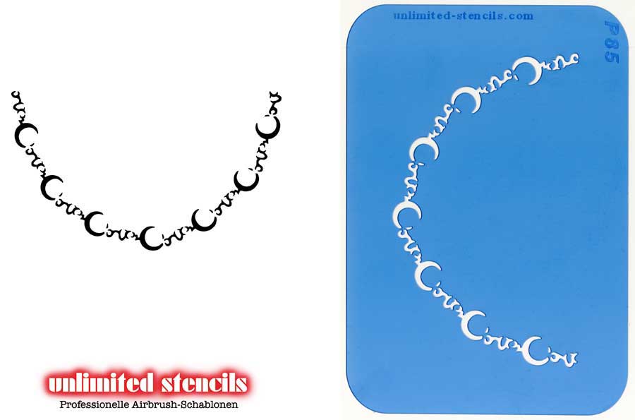 Mylar Airbrush Tattoo / Bodypainting Schablone HALSKETTE  MP85