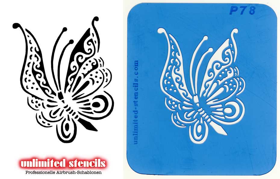 Mylar Airbrush Tattoo / Bodypainting Schablone XL SCHMETTERLING  MP78