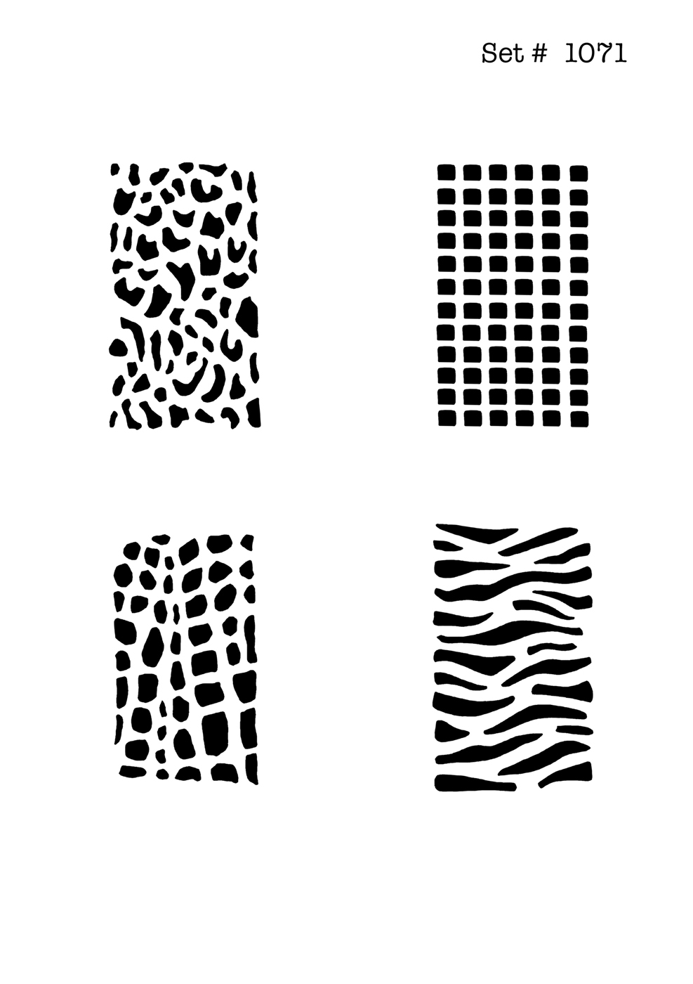 UNLIMITED STENCILS 4 selbstklebende DURA-LAR Airbrush Tattoo-Schablonen D1071