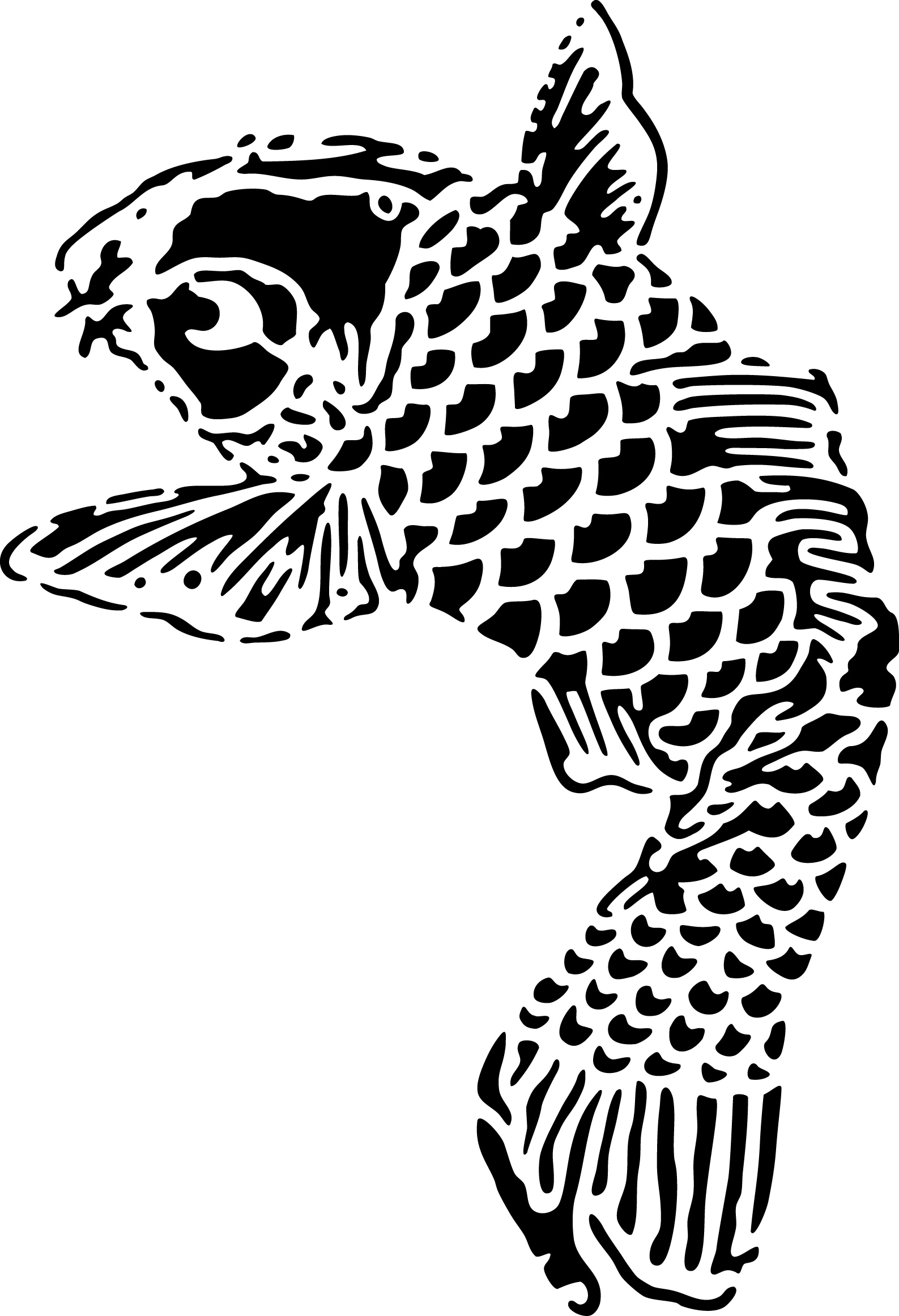 Selbstklebende Schablone für Glitzer-Tattoos oder für Airbrush-Tattoo  KOI  SP150