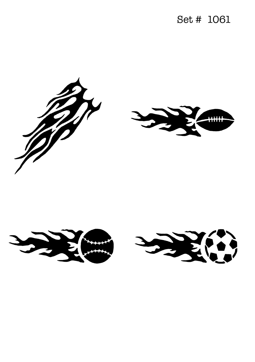 UNLIMITED STENCILS 4 selbstklebende DURA-LAR Airbrush Tattoo-Schablonen D1061