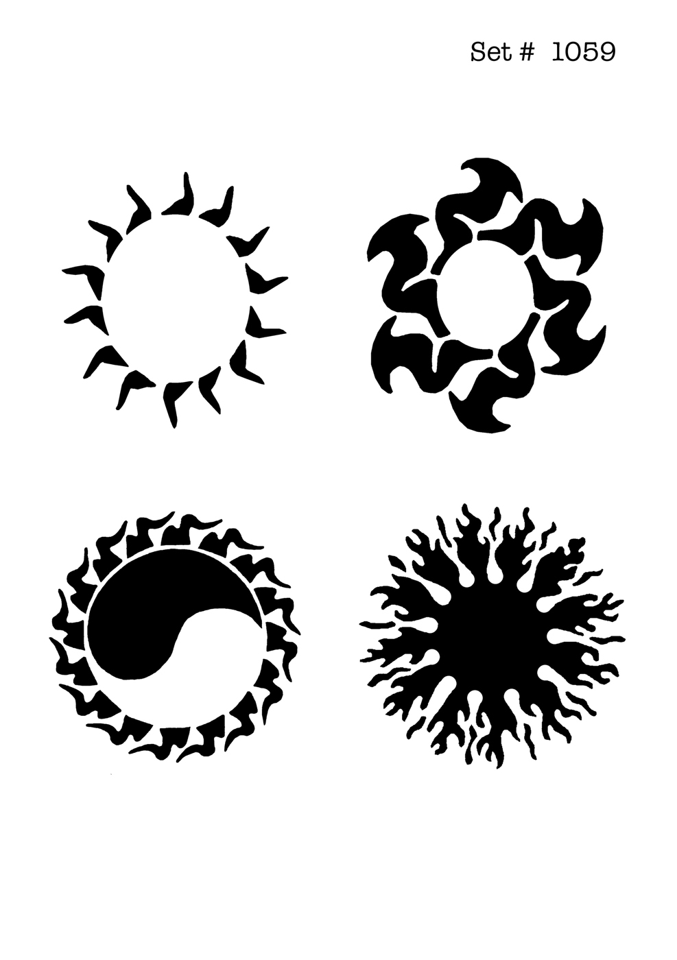 UNLIMITED STENCILS 4 selbstklebende DURA-LAR Airbrush Tattoo-Schablonen D1059