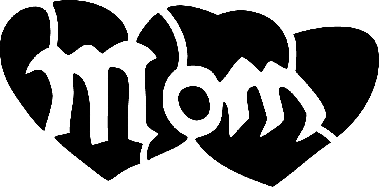 Selbstklebende Schablone für Glitzer-Tattoos oder für Airbrush-Tattoo HERZ MOM, SP118