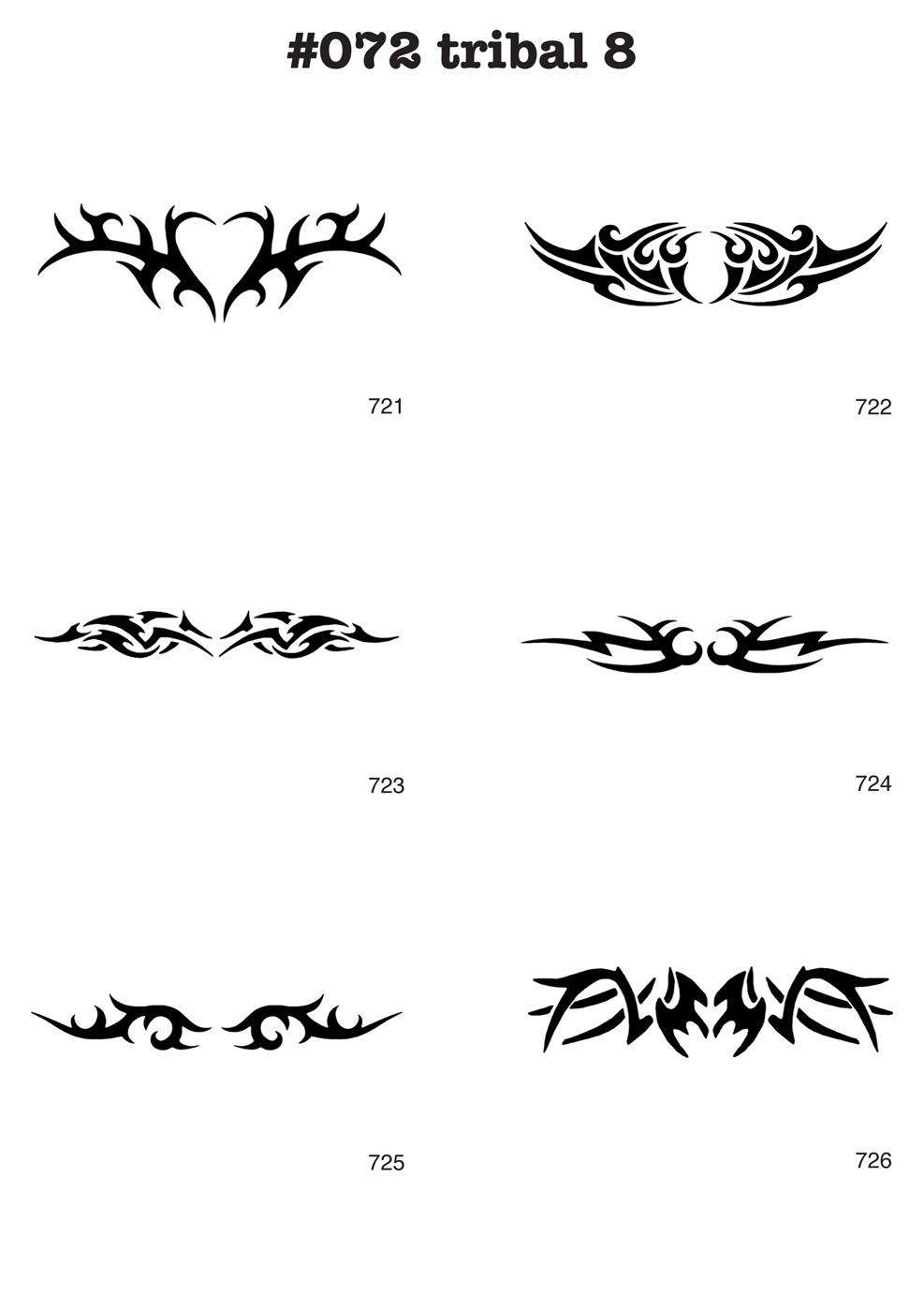 6 Airbrush-Tattoo-Schablonen MYLAR #072