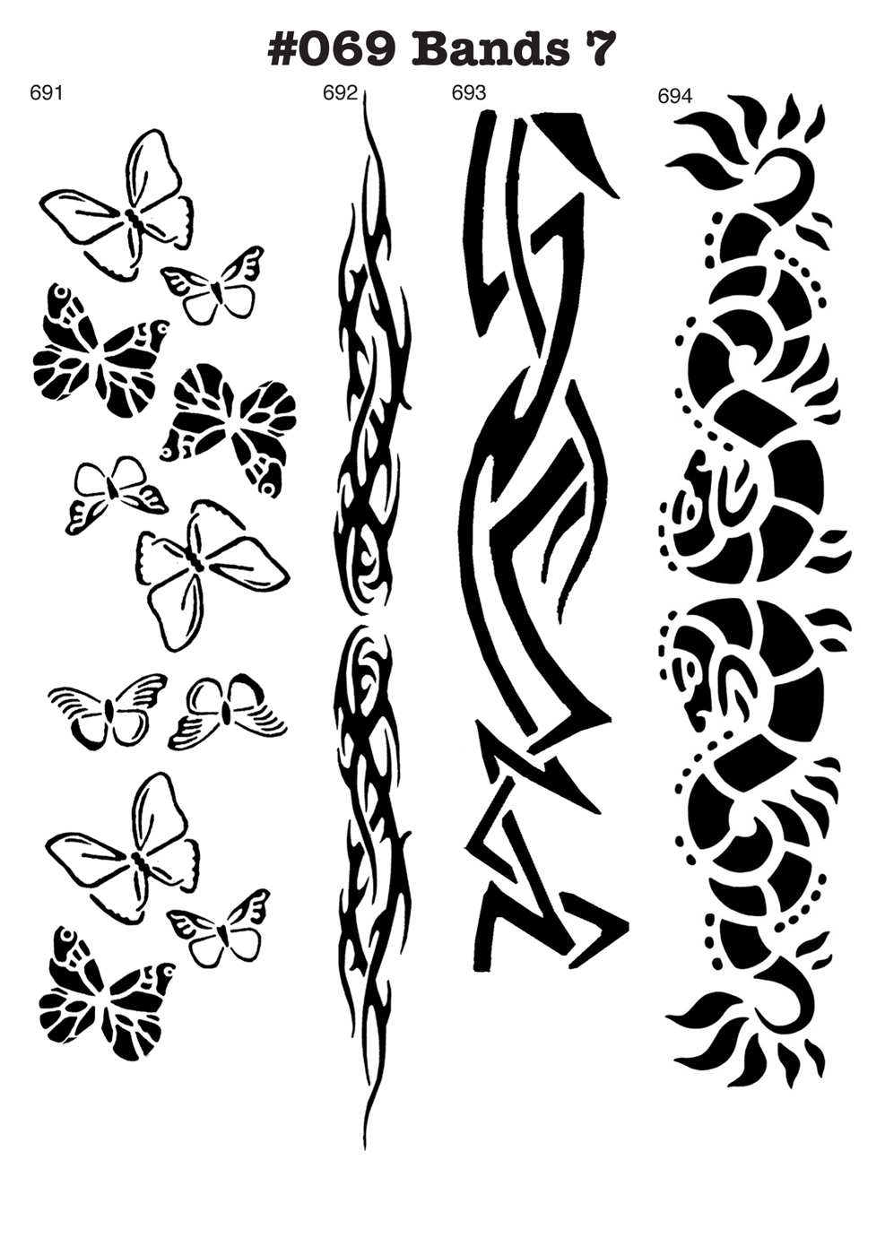 Airbrush-Tattoo-Schablonen MYLAR #069