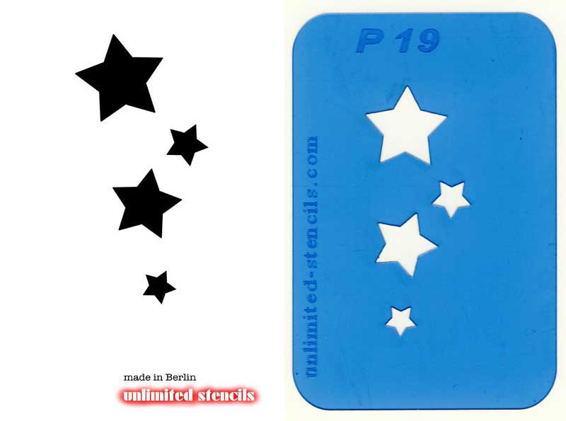 Mylar Airbrush Tattoo / Bodypainting Schablone STERNE  MP19