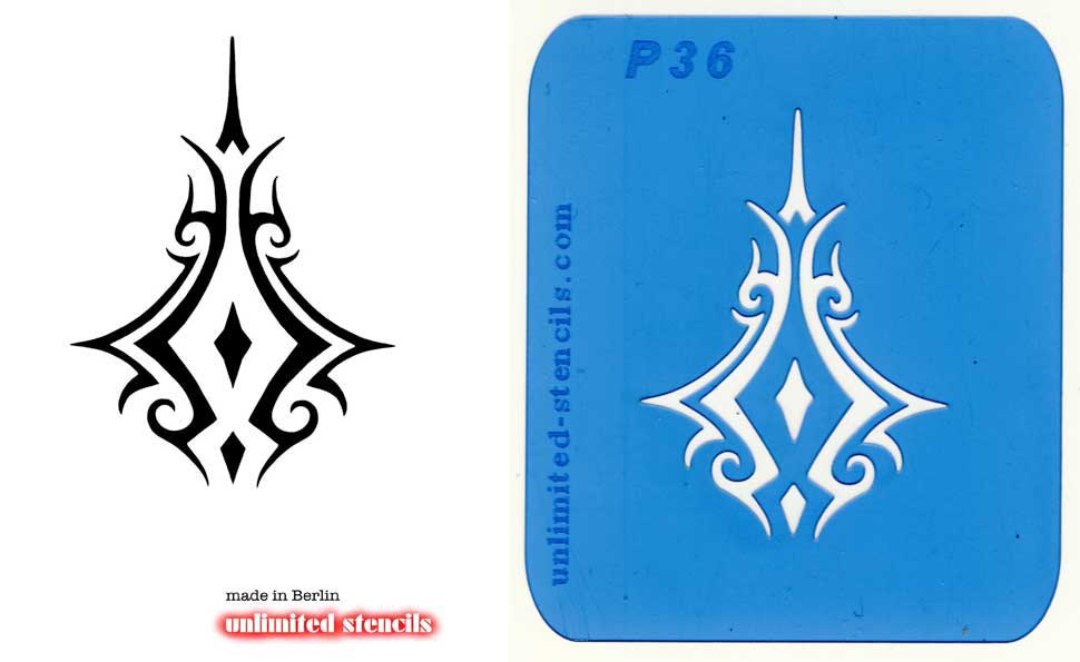 Mylar Airbrush Tattoo / Bodypainting Schablone TRIBAL  MP36