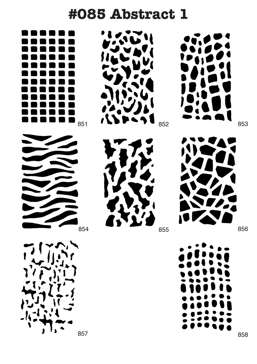 8 Airbrush-Tattoo-Schablonen MYLAR #085 TIER FELL MUSTER