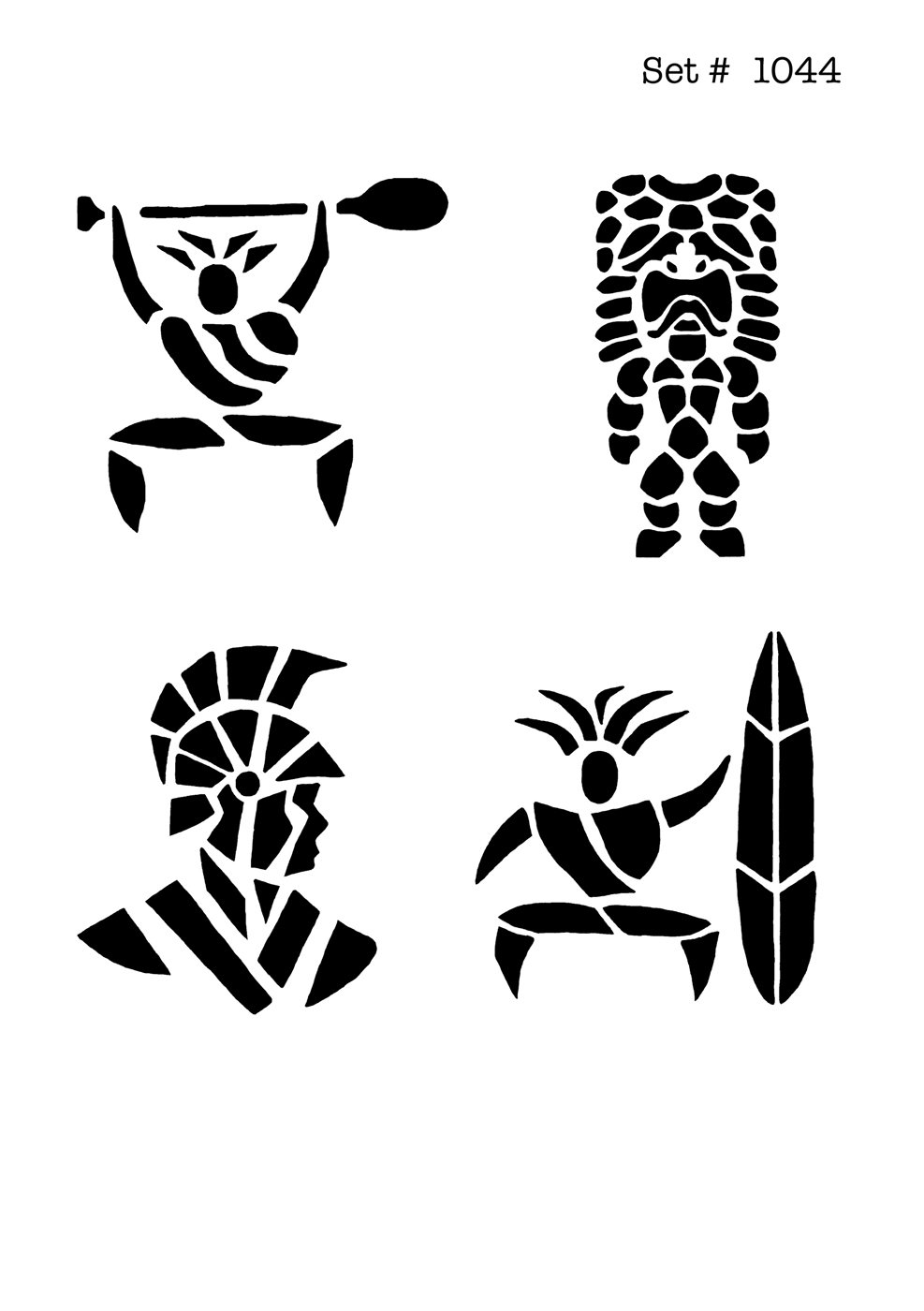 UNLIMITED STENCILS 4 selbstklebende DURA-LAR Airbrush Tattoo-Schablonen D1044