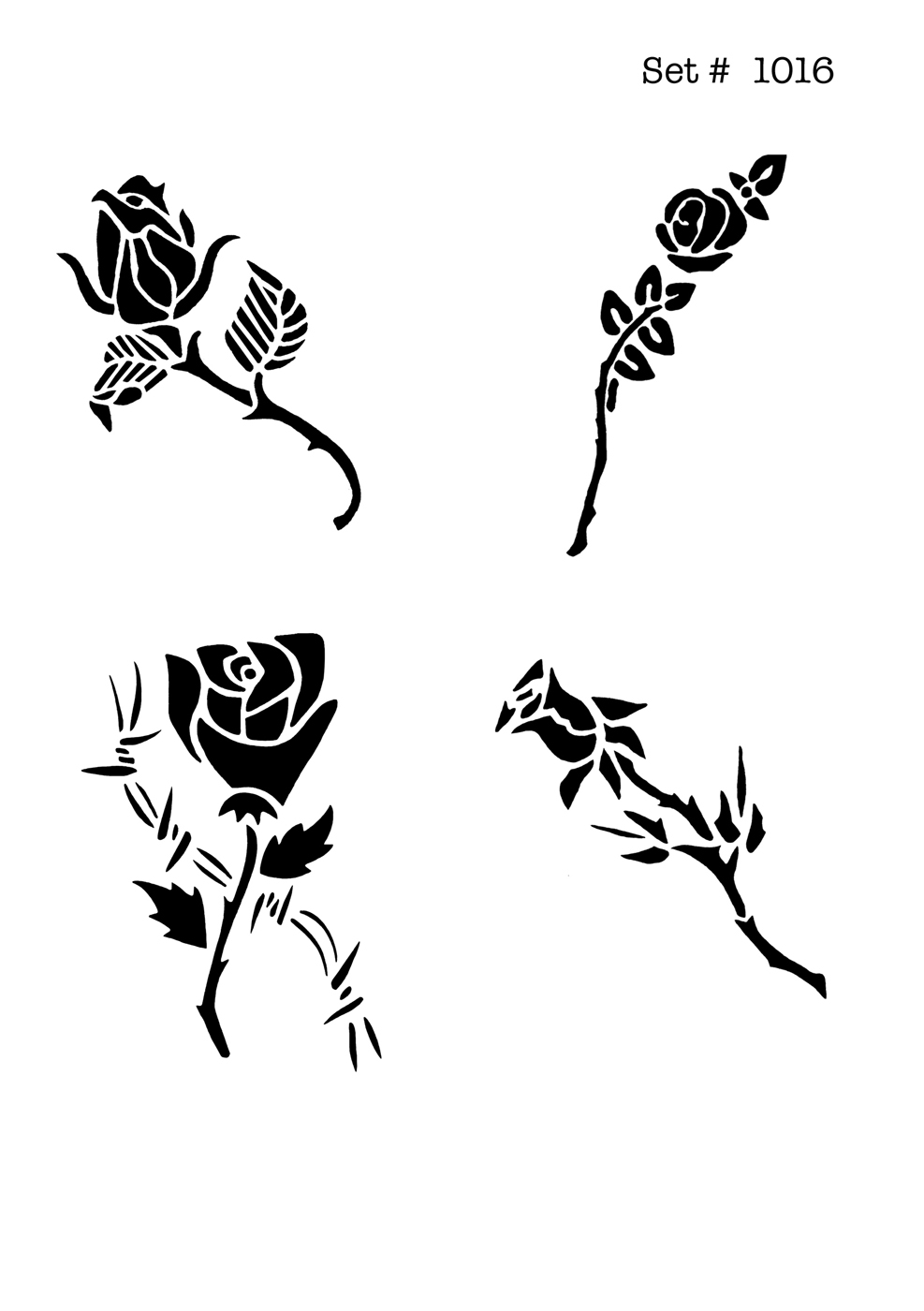 UNLIMITED STENCILS 4 selbstklebende DURA-LAR Airbrush Tattoo-Schablonen D1016