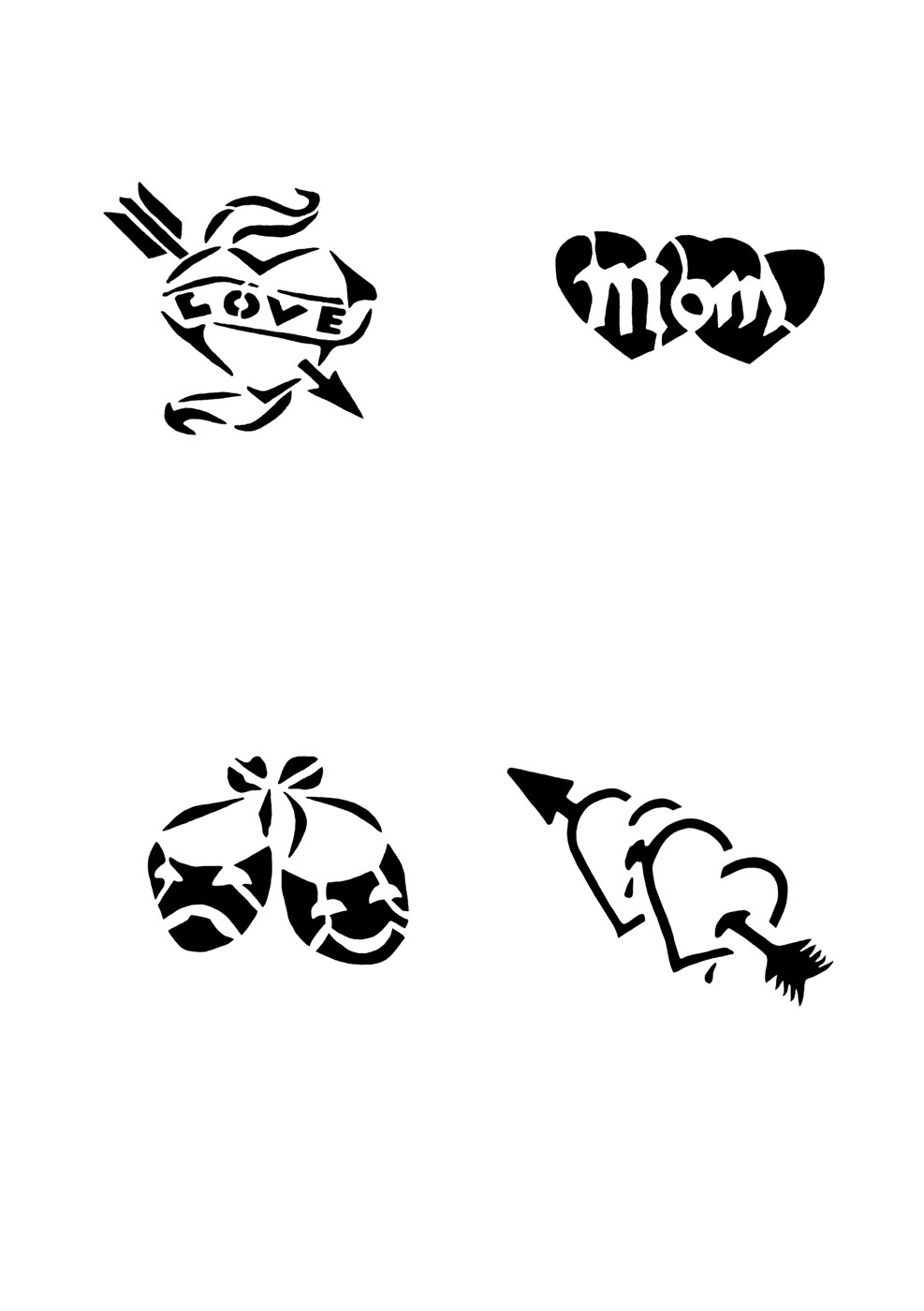 Glitzer Tattoo Schablonen Set für Kinder K11G