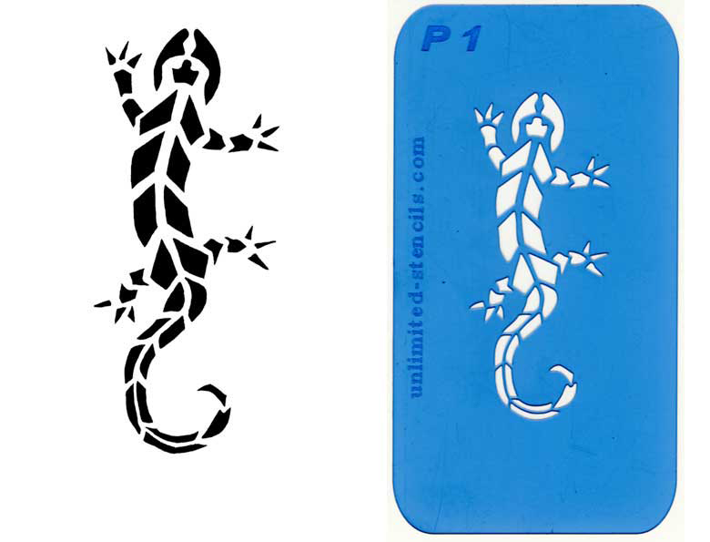 Mylar Airbrush Tattoo Schablone  GECKO MP01