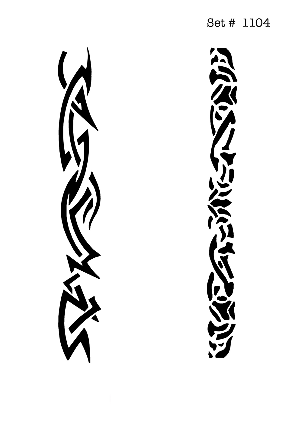 UNLIMITED STENCILS 2 selbstklebende DURA-LAR Airbrush Tattoo-Schablonen D1104