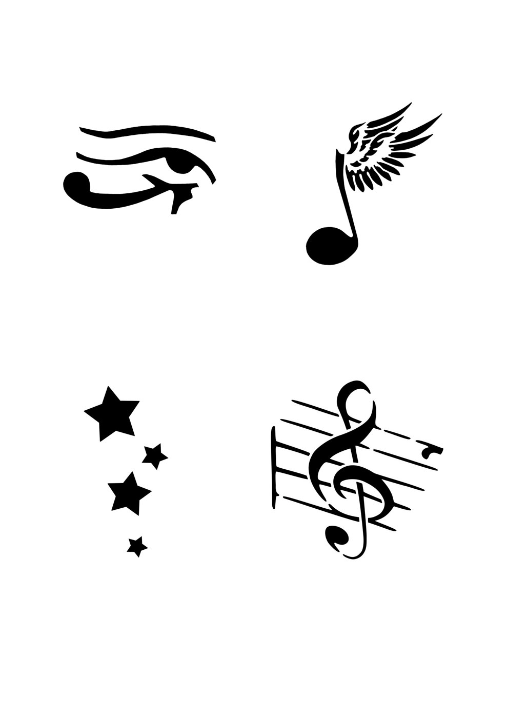 Glitzer Tattoo Schablonen Set für Kinder K18G