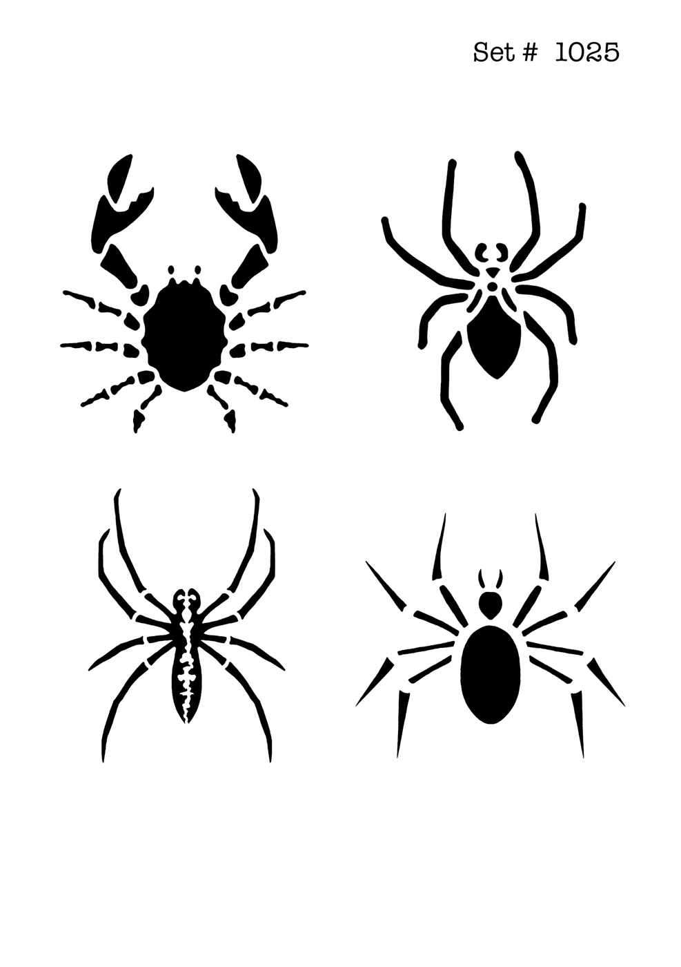 UNLIMITED STENCILS 4 selbstklebende DURA-LAR Airbrush Tattoo-Schablonen D1025