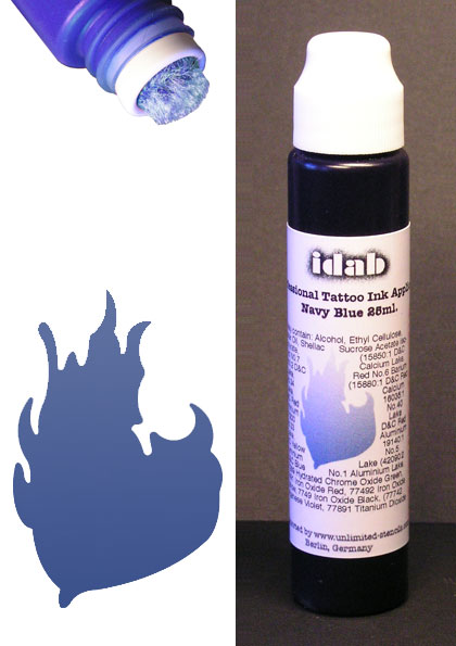 Farbapplikator für temporäre Tattoos idab BLAU  navy blue
